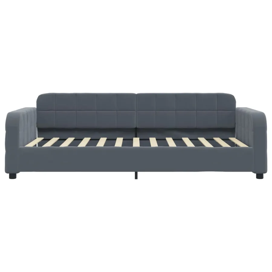 Lit de repos gris foncé 80x200 cm velours - 3