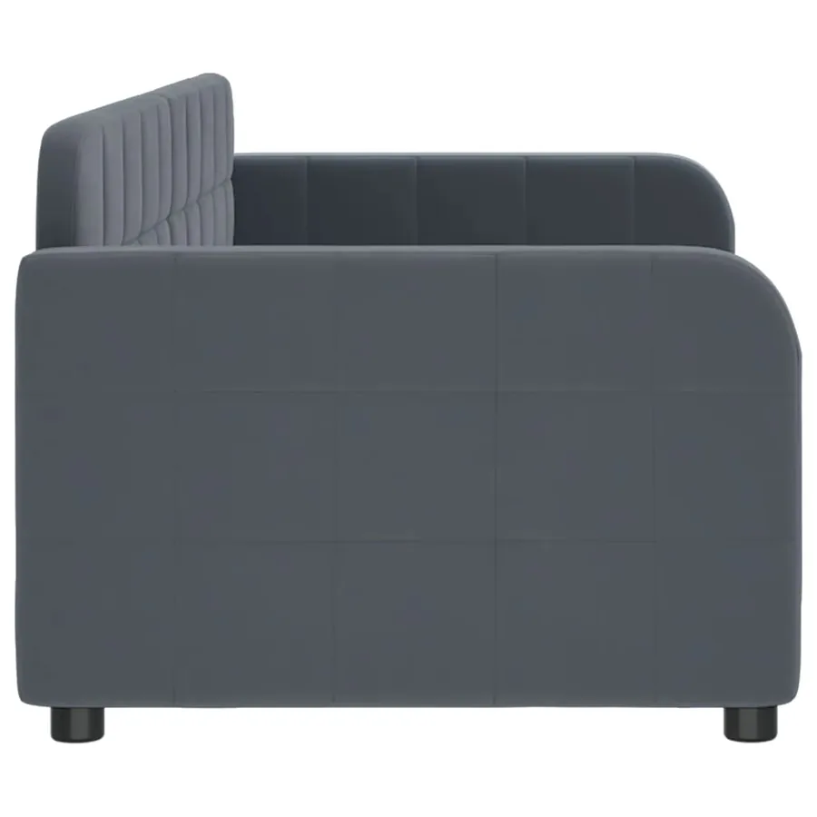 Lit de repos gris foncé 80x200 cm velours - 4