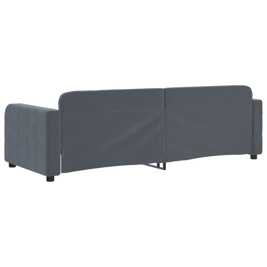 Lit de repos gris foncé 80x200 cm velours - 5