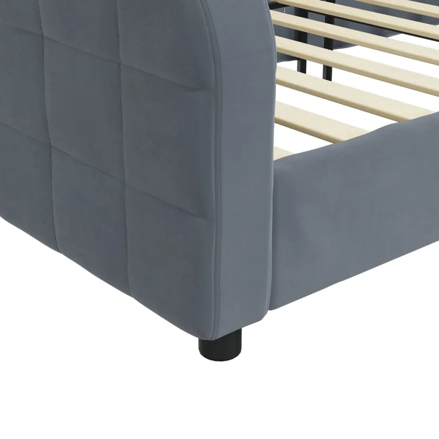 Lit de repos gris foncé 80x200 cm velours - 6
