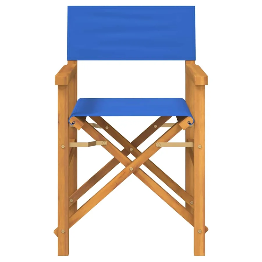 Chaise de metteur en scène pliante bleu bois teck massif - 3