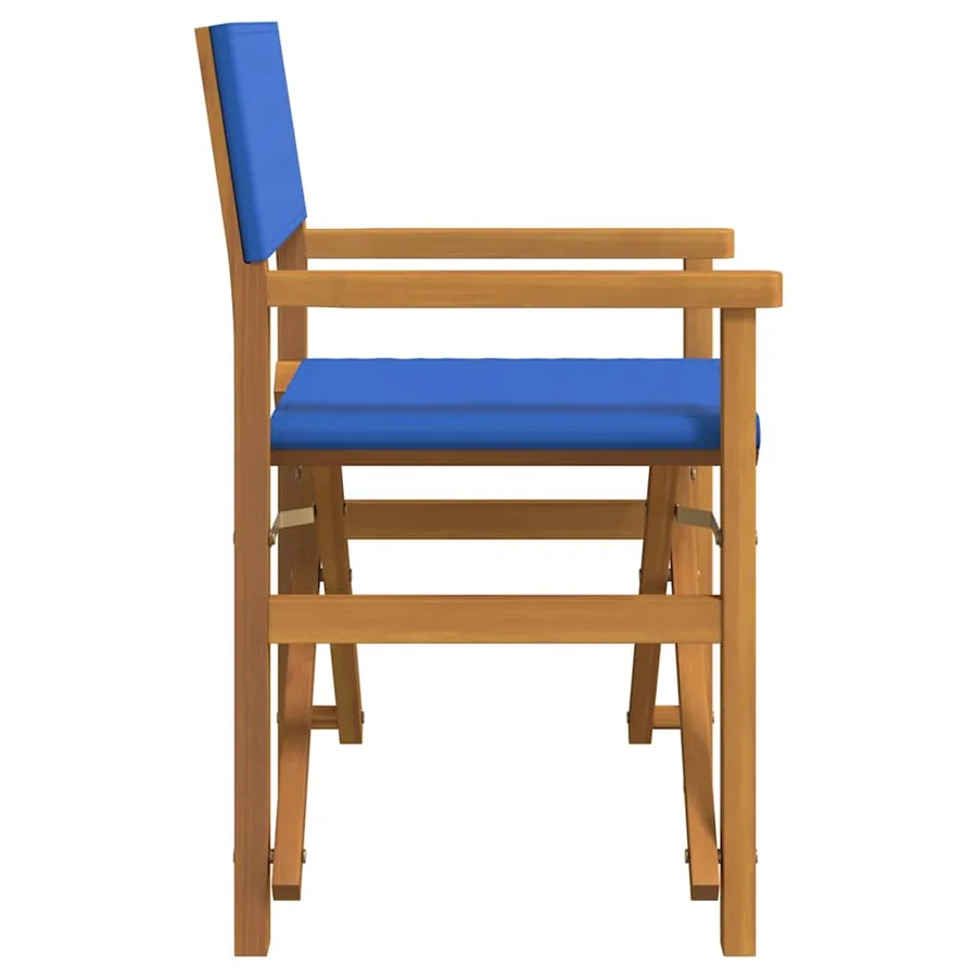 Chaise de metteur en scène pliante bleu bois teck massif - 4