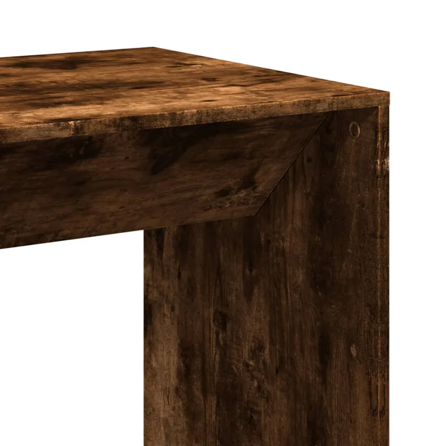 Table de bar chêne fumé 51x50x103,5 cm bois d'ingénierie - 7