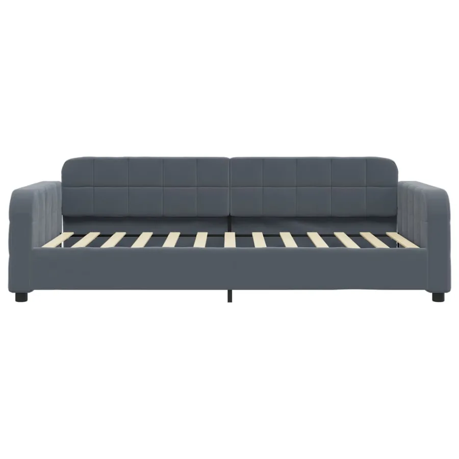 Lit de repos sans matelas gris foncé 90x200 cm velours - 3