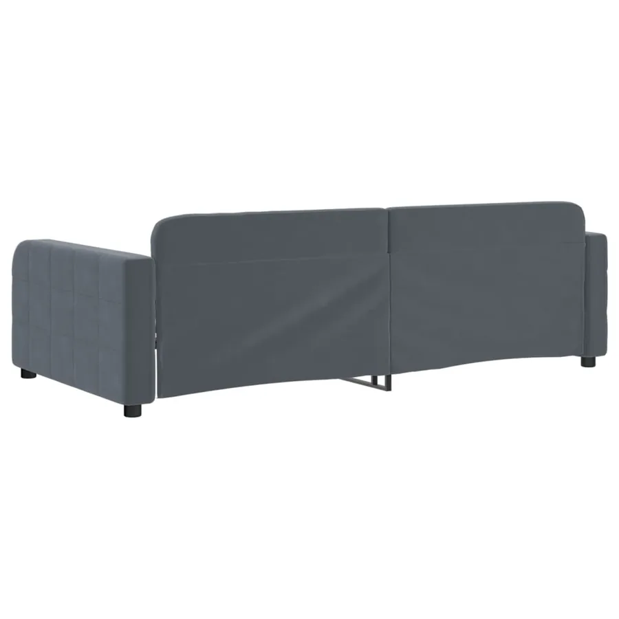 Lit de repos sans matelas gris foncé 90x200 cm velours - 5