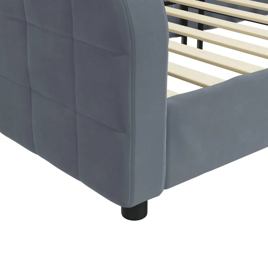 Lit de repos sans matelas gris foncé 90x200 cm velours - 6