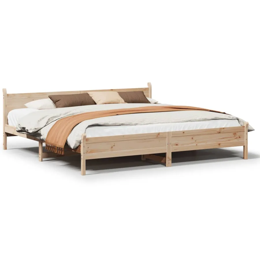 Cadre de lit sans matelas 180x200 cm bois massif de pin - 2