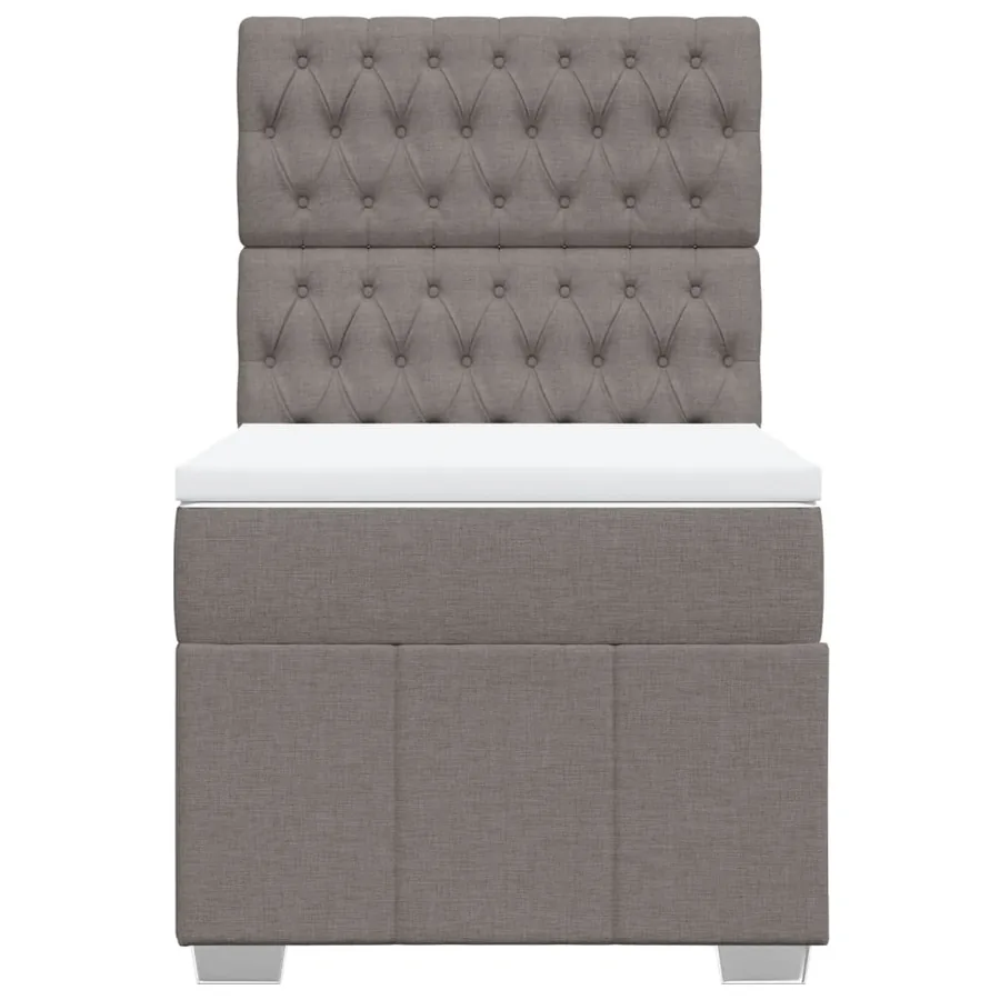 Sommier à lattes de lit avec matelas Taupe 90x190 cm Tissu - 4