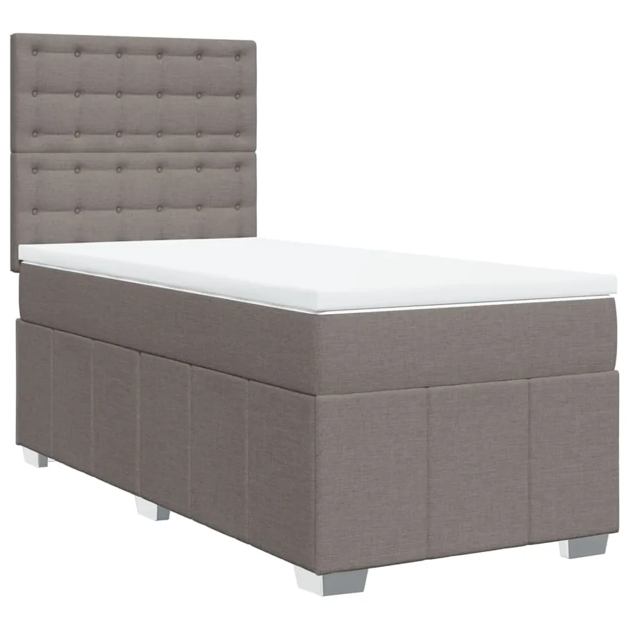 Sommier à lattes de lit avec matelas Taupe 90x190 cm Tissu - 2
