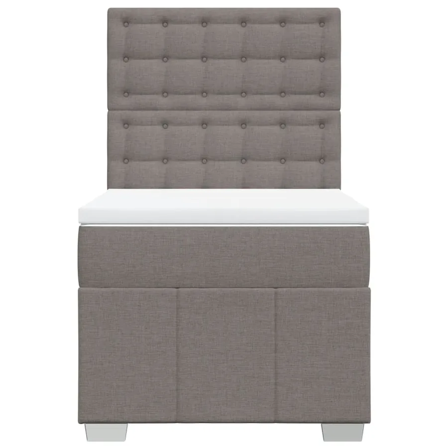 Sommier à lattes de lit avec matelas Taupe 90x190 cm Tissu - 4