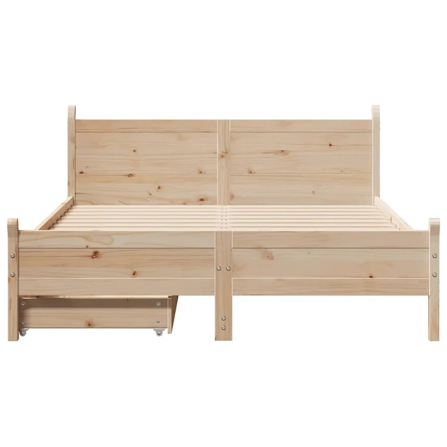 Cadre de lit sans matelas 160x200 cm bois massif de pin - 4