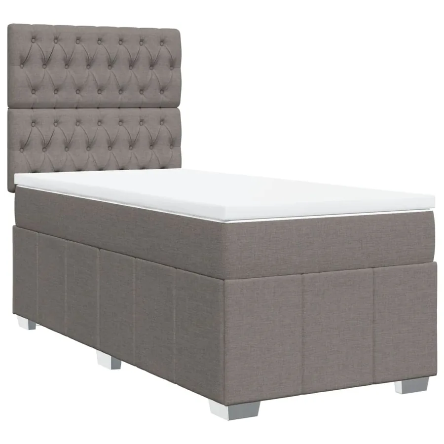 Sommier à lattes de lit avec matelas Taupe 90x190 cm Tissu - 3