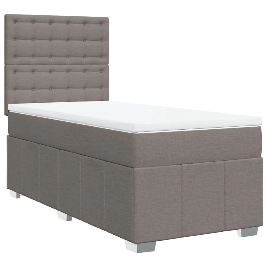 Sommier à lattes de lit avec matelas Taupe 90x190 cm Tissu - 3