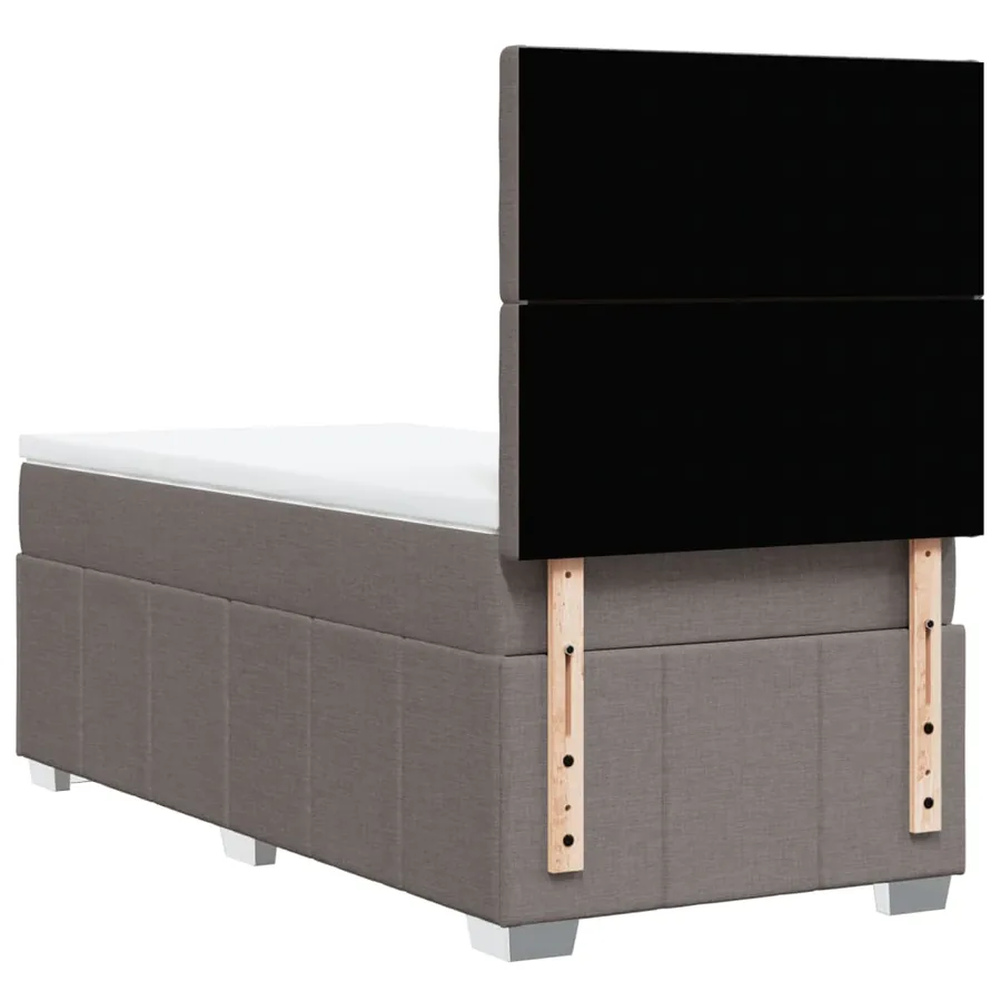Sommier à lattes de lit avec matelas Taupe 90x190 cm Tissu - 8