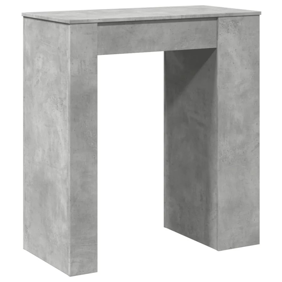 Table de bar avec étagères gris béton bois d'ingénierie - 6