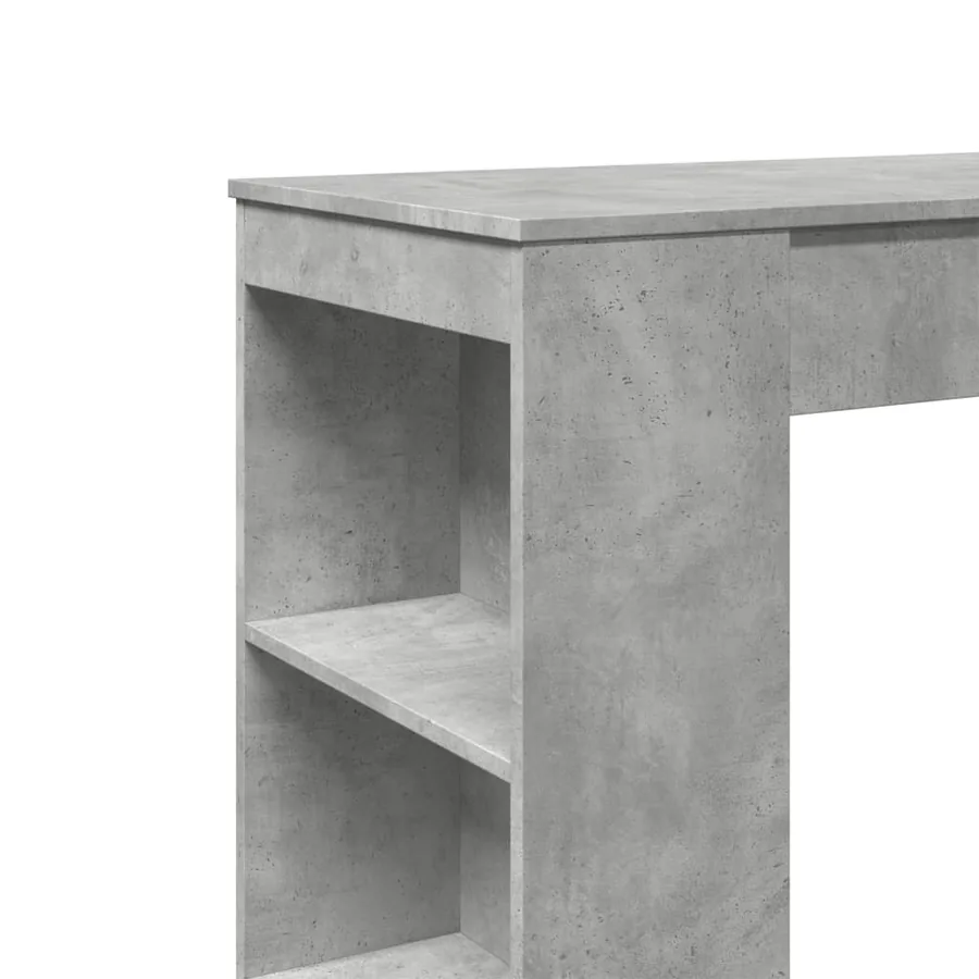 Table de bar avec étagères gris béton bois d'ingénierie - 7