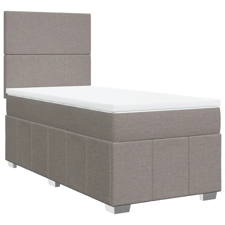 Sommier à lattes de lit avec matelas Taupe 90x190 cm Tissu - 3