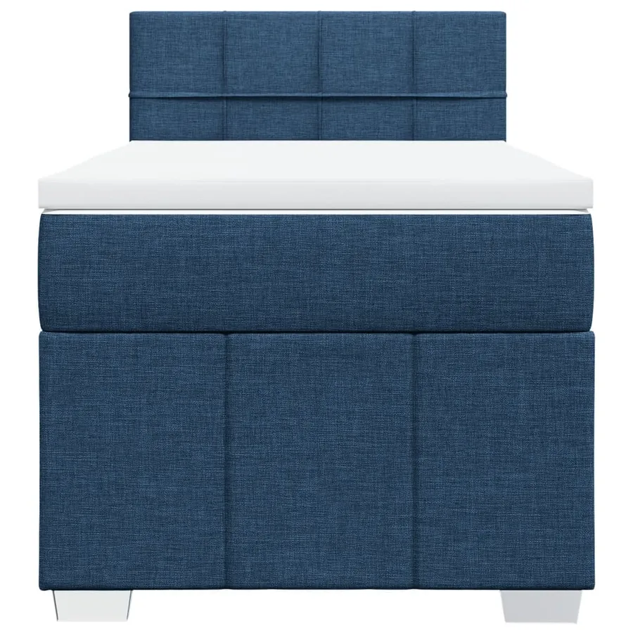 Sommier à lattes de lit avec matelas Bleu 100x200 cm Tissu - 4