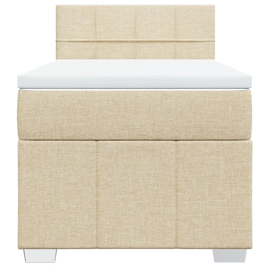 Sommier à lattes de lit avec matelas Crème 80x200 cm Tissu - 6