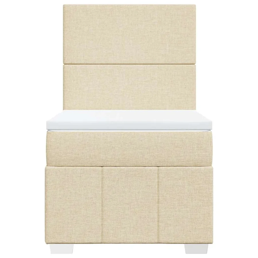 Sommier à lattes de lit avec matelas Crème 80x200 cm Tissu - 6