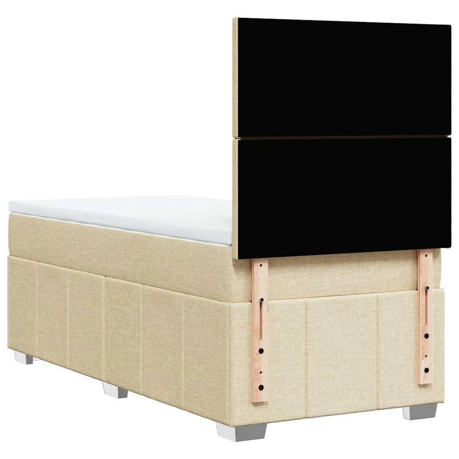 Sommier à lattes de lit avec matelas Crème 80x200 cm Tissu - 8
