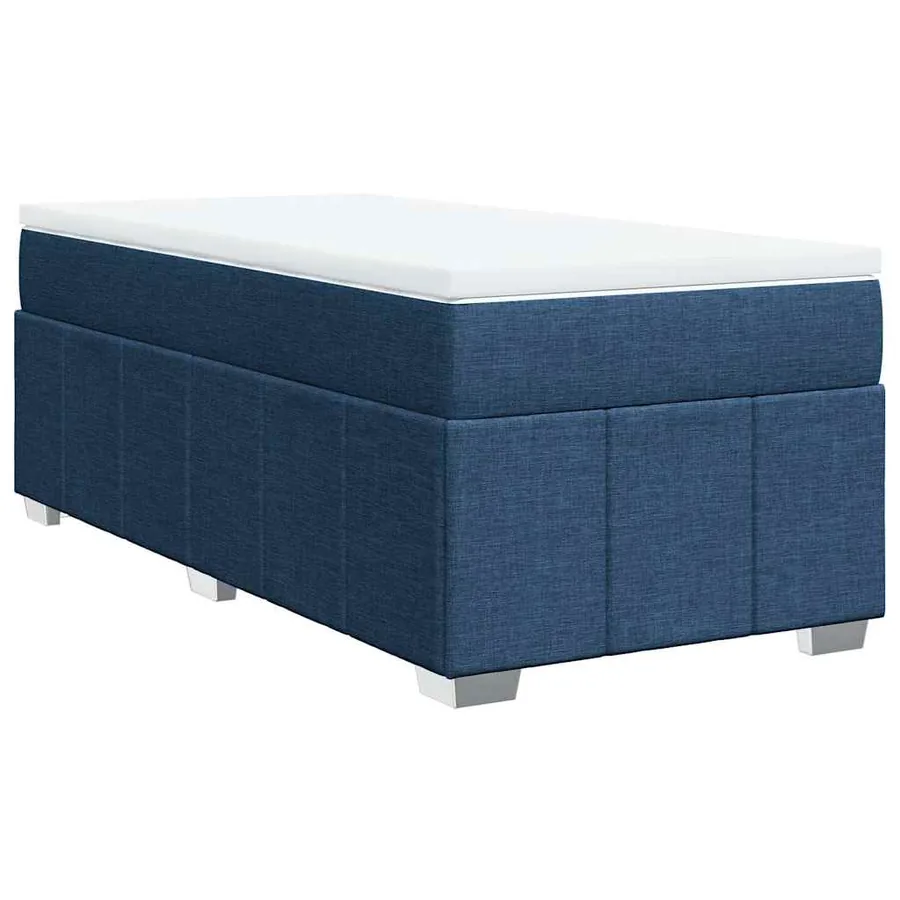 Sommier à lattes de lit avec matelas Bleu 100x200 cm Tissu - 2