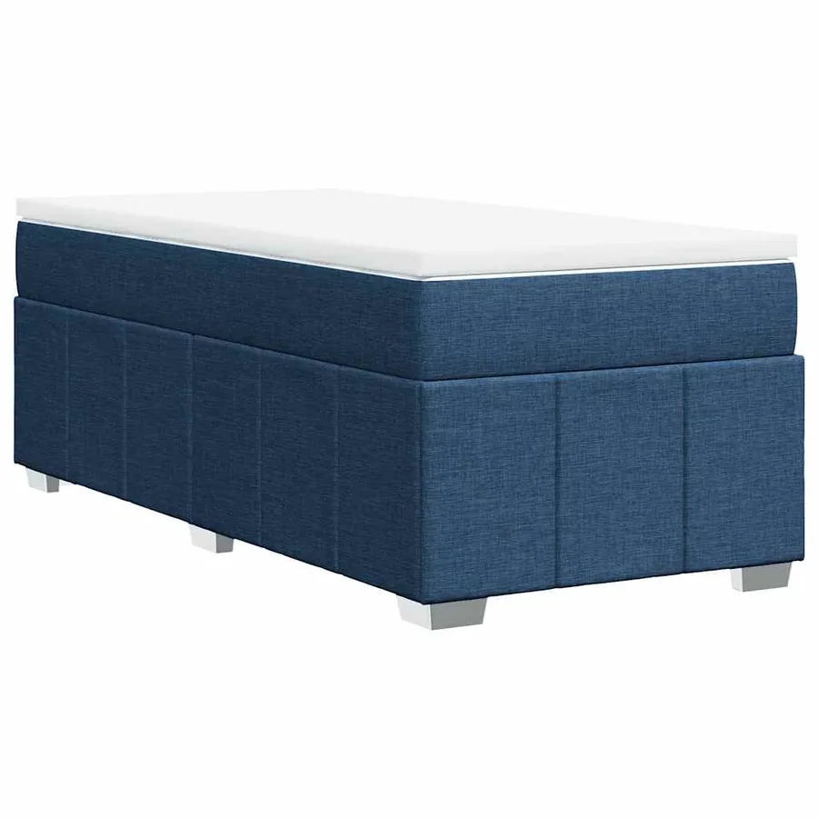 Sommier à lattes de lit avec matelas Bleu 100x200 cm Tissu - 9