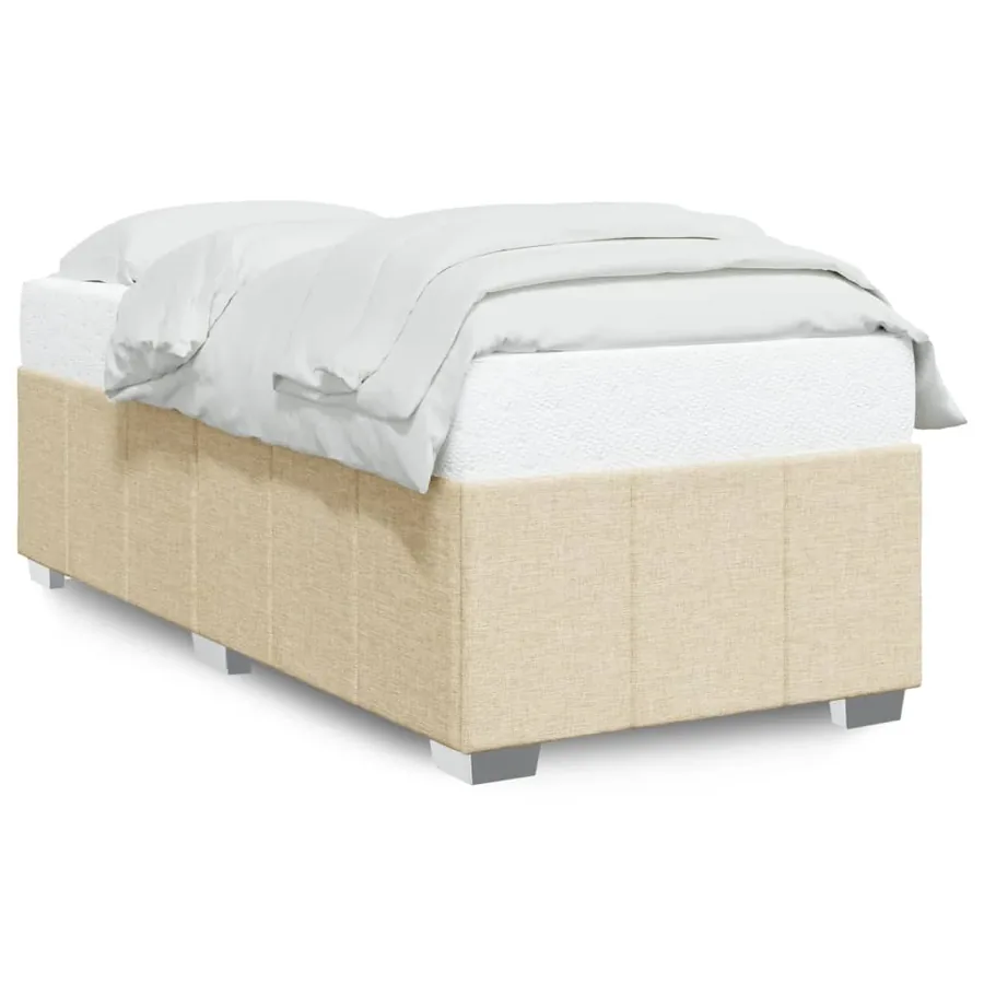 Cadre de lit sans matelas crème 80x200 cm tissu - 2
