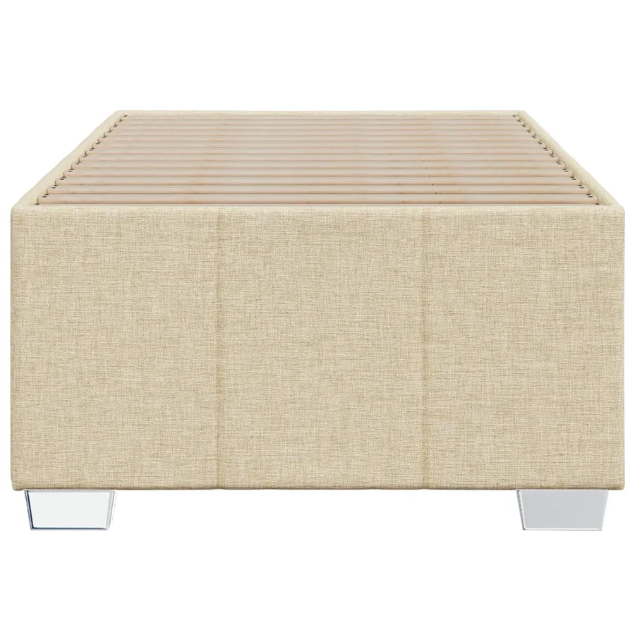 Cadre de lit sans matelas crème 80x200 cm tissu - 4