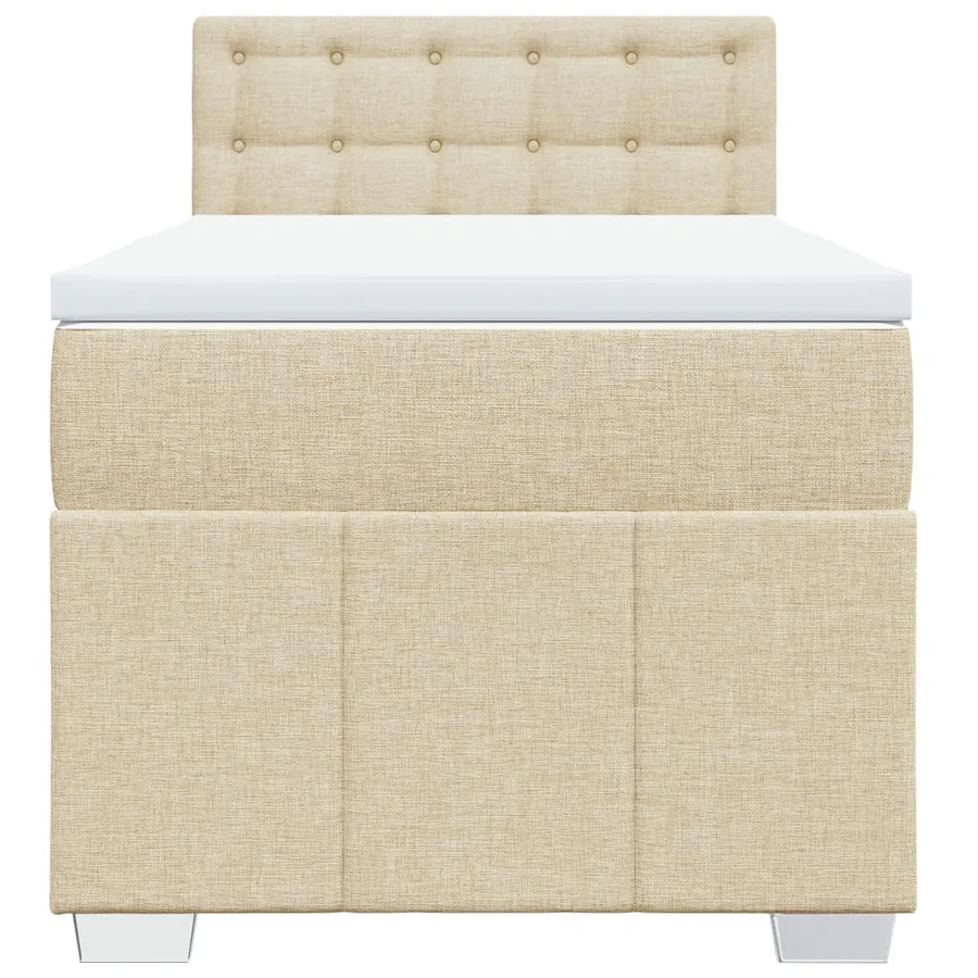 Sommier à lattes de lit avec matelas Crème 80x200 cm Tissu - 6
