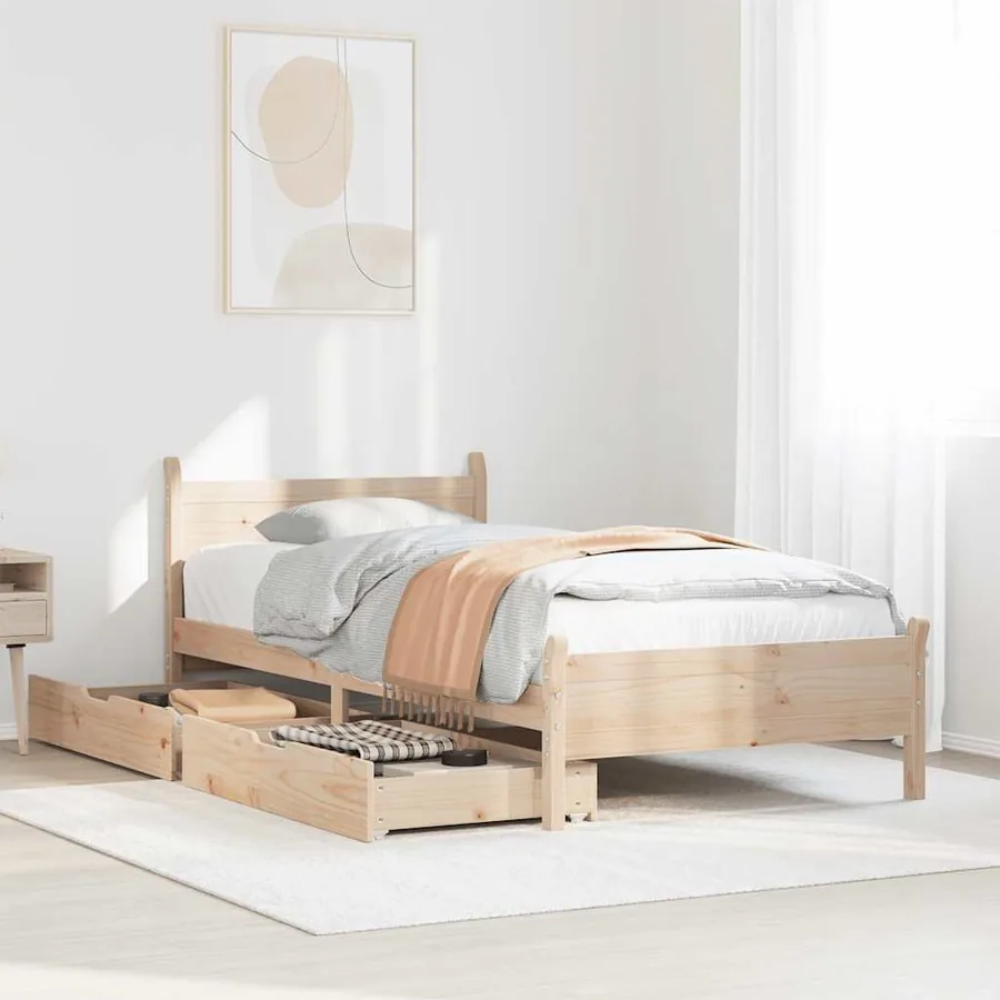 Cadre de lit sans matelas 90x200 cm bois de pin massif