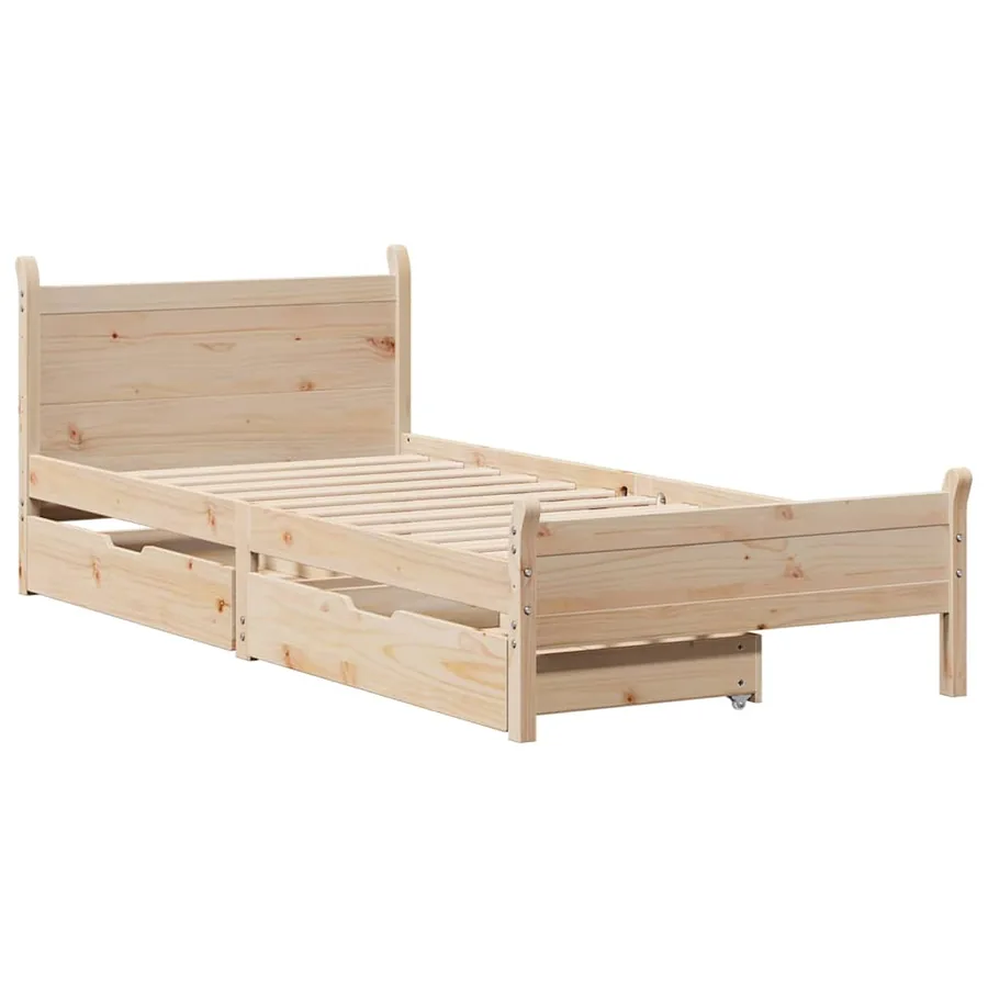 Cadre de lit sans matelas 90x200 cm bois de pin massif - 3