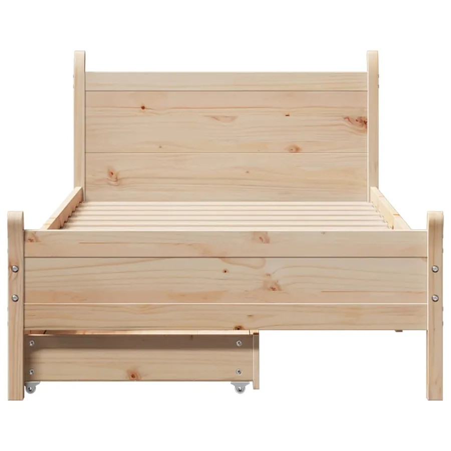 Cadre de lit sans matelas 90x200 cm bois de pin massif - 4