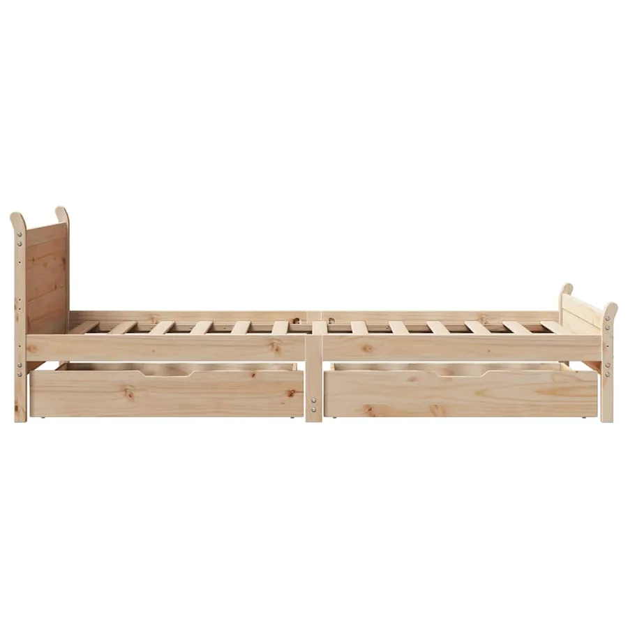 Cadre de lit sans matelas 90x200 cm bois de pin massif - 7