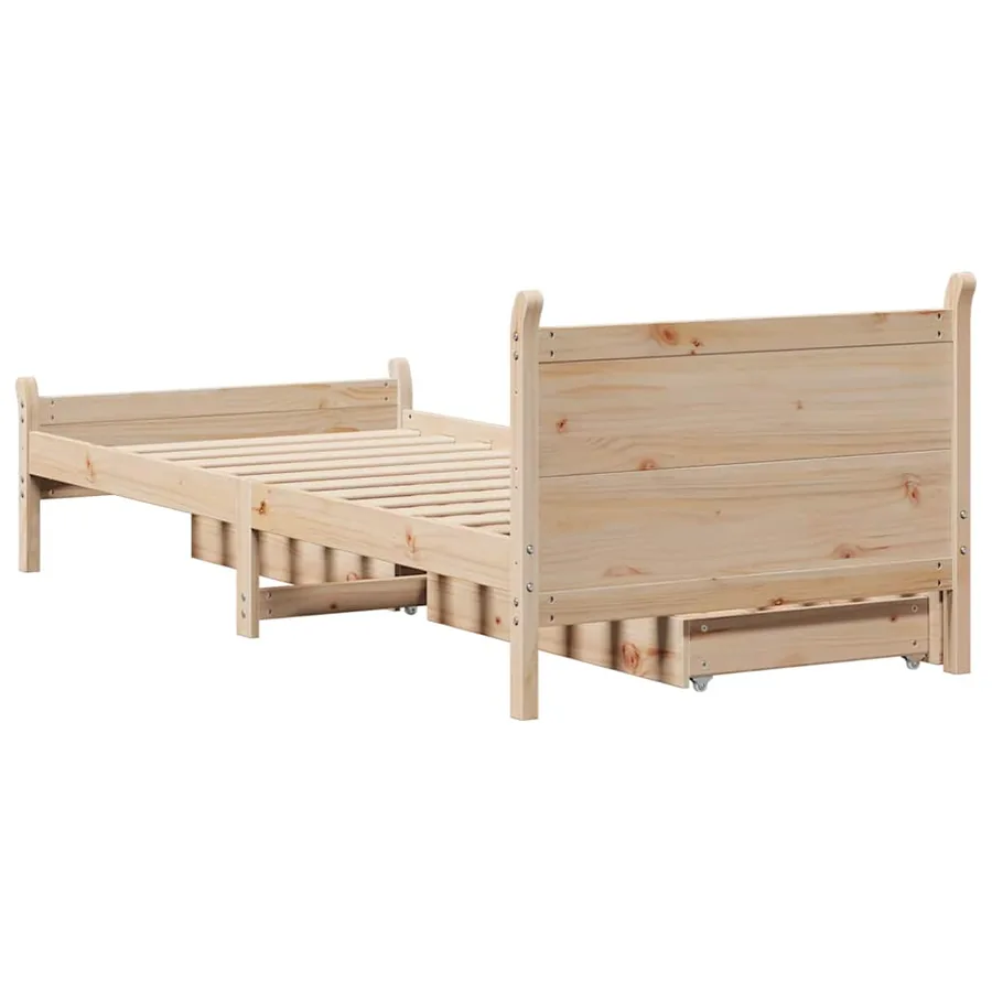 Cadre de lit sans matelas 90x200 cm bois de pin massif - 8