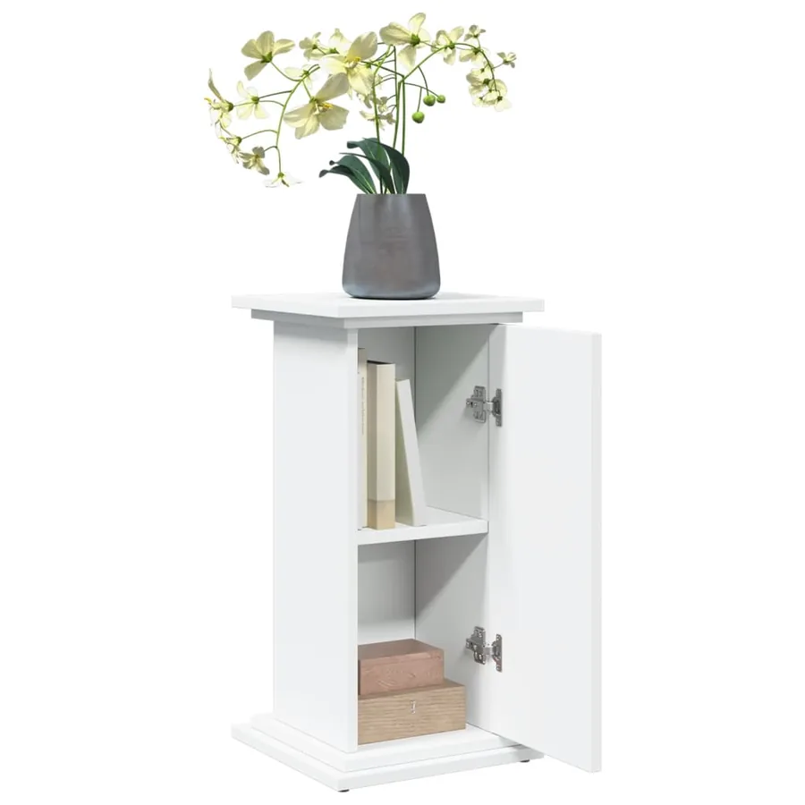 Piédestal avec rangement blanc 31x30x60 cm bois d'ingénierie - 4