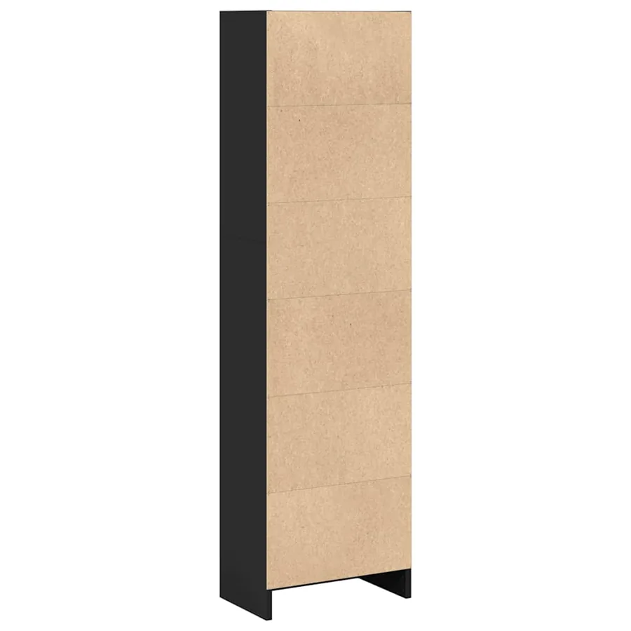 Bibliothèque noir 40x24x143 cm bois d'ingénierie - 5
