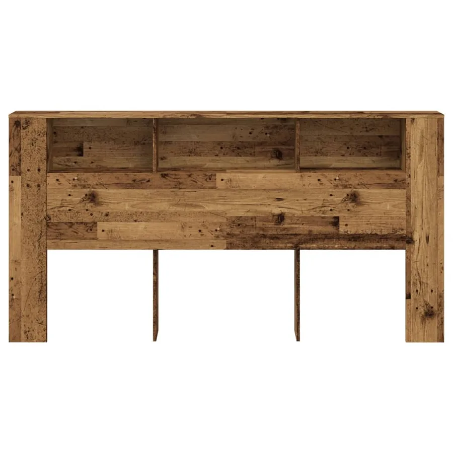 Armoire de tête de lit vieux bois 200x18,5x102,5 cm - 4