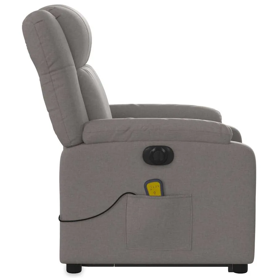 Fauteuil inclinable de massage électrique Taupe Tissu - 10