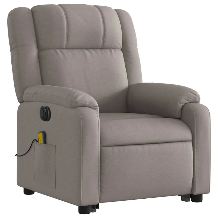 Fauteuil inclinable de massage électrique Taupe Tissu - 4