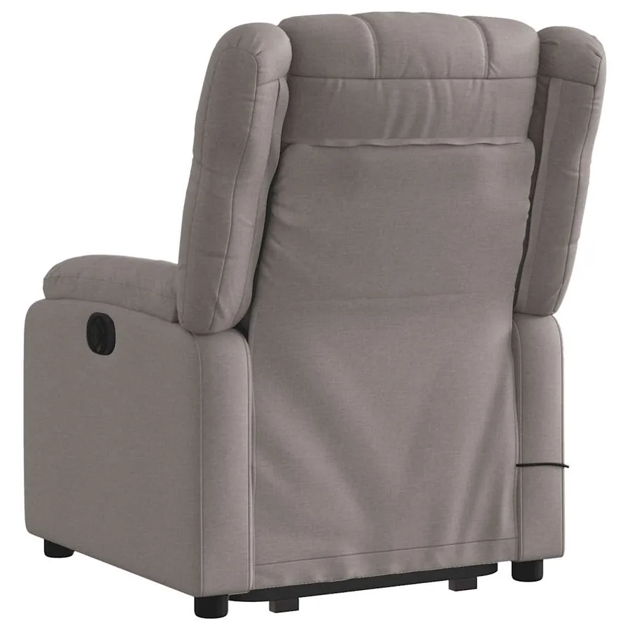 Fauteuil inclinable de massage électrique Taupe Tissu - 5