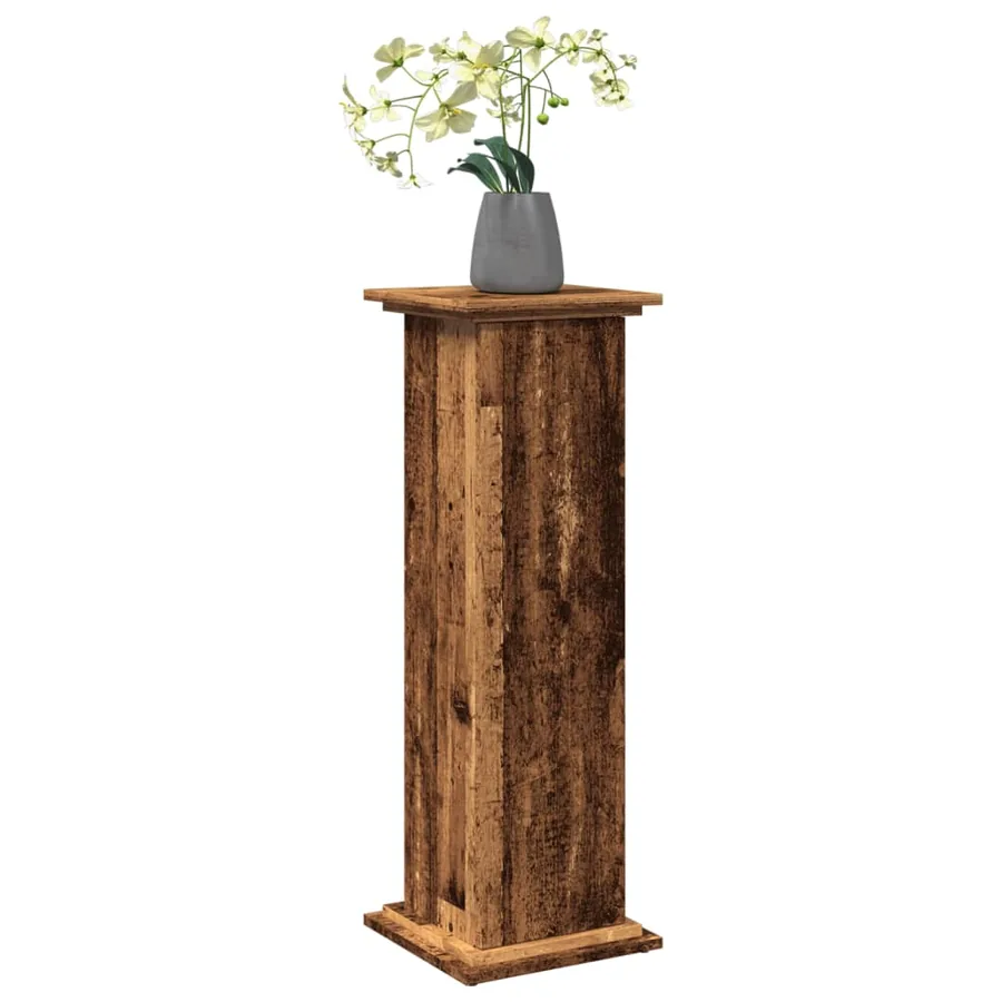 Piédestal avec rangement vieux bois bois d'ingénierie - 7
