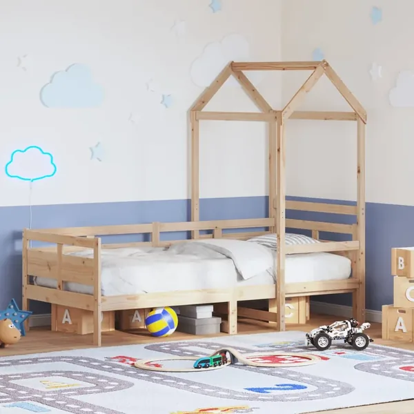 Lit de jour avec toit sans matelas 80x200 cm bois massif