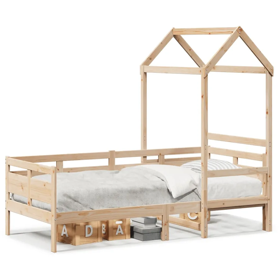 Lit de jour avec toit sans matelas 80x200 cm bois massif - 2