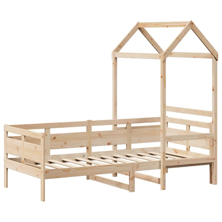 Lit de jour avec toit sans matelas 80x200 cm bois massif - 3