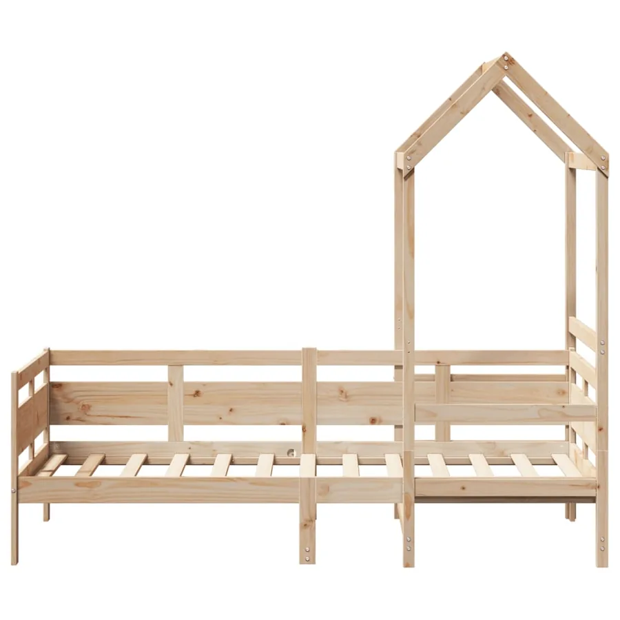 Lit de jour avec toit sans matelas 80x200 cm bois massif - 4