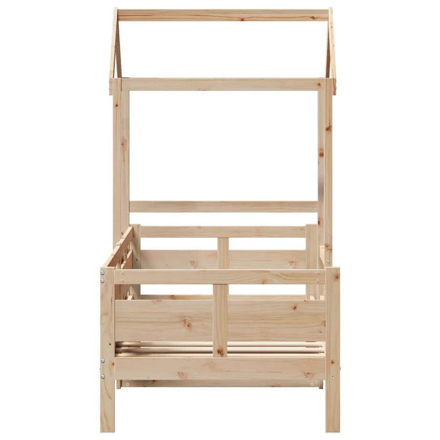 Lit de jour avec toit sans matelas 80x200 cm bois massif - 7