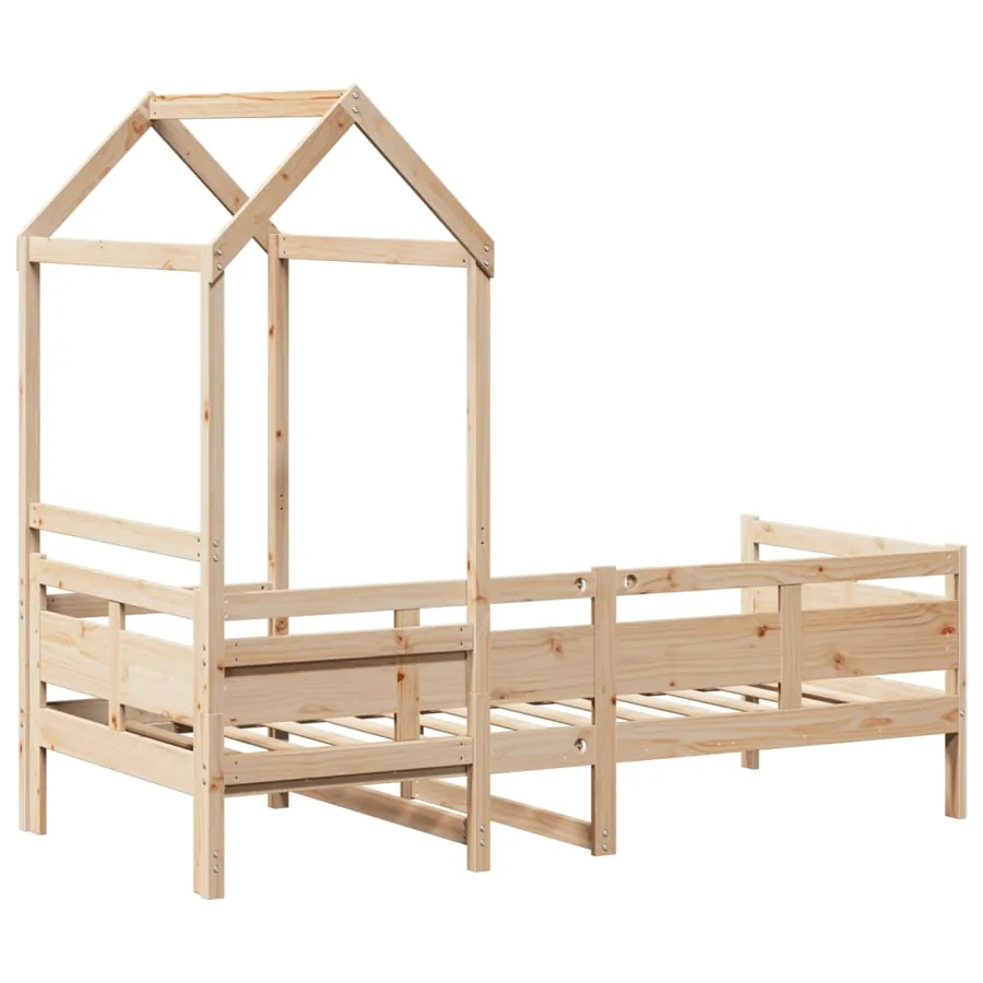 Lit de jour avec toit sans matelas 80x200 cm bois massif - 8