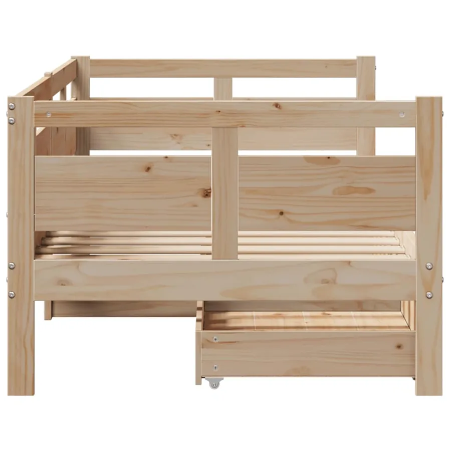 Lit de jour avec tiroirs sans matelas 80x200 cm bois massif - 5