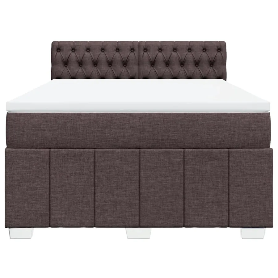 Sommier à lattes de lit avec matelas Marron foncé 160x200 cm - 6